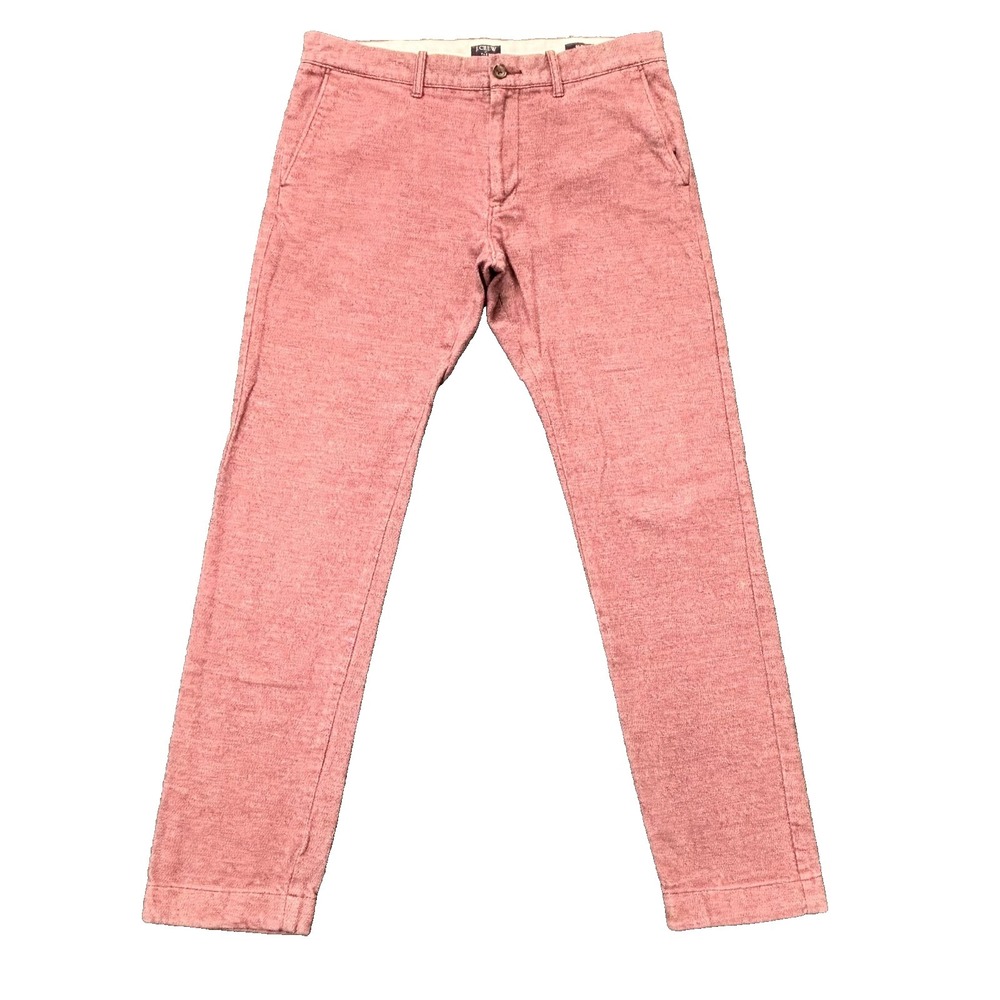 J Crew Flex Pants Mens 33x32 Coral Slim Fit Stretch Chino Straight Leg Casual